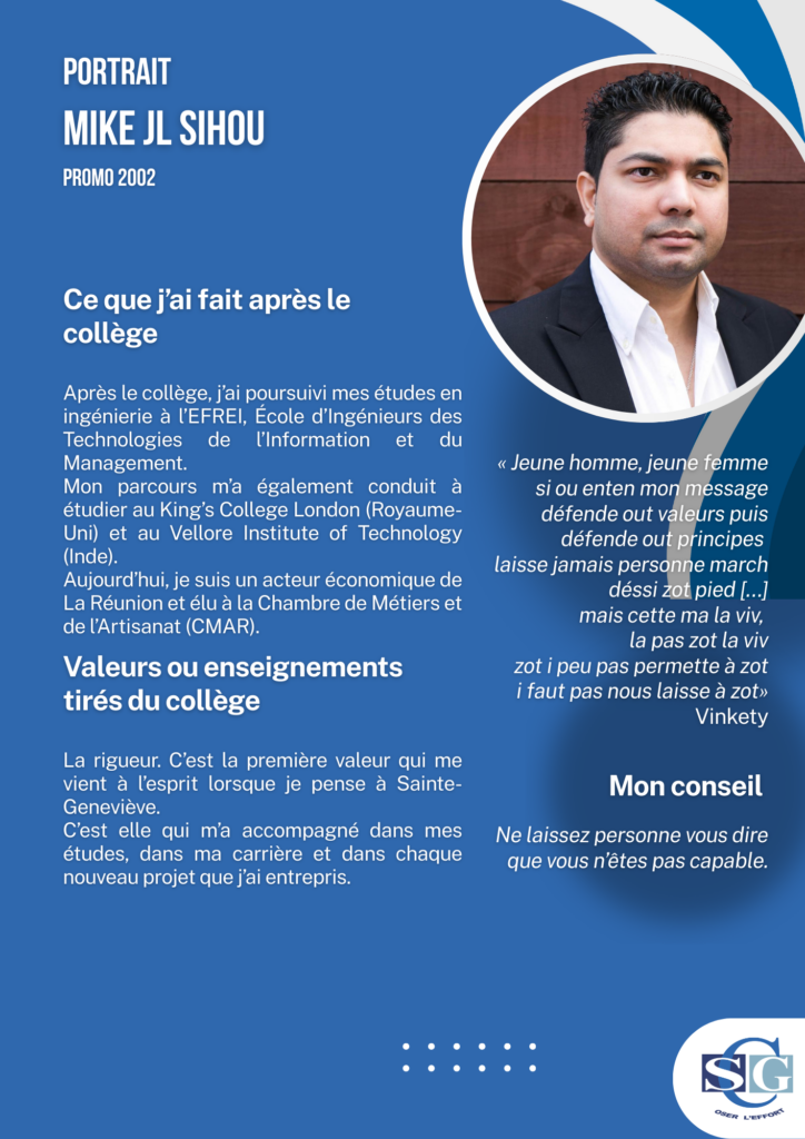 Mike SIHOU — Collège Sainte Geneviève · Lycée Saint Jean Paul II
